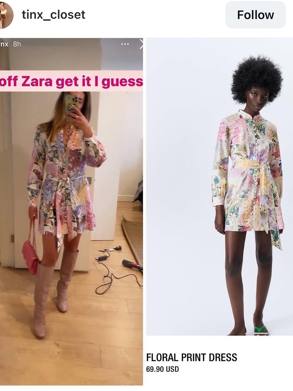 Zara Floral Shirt Dress